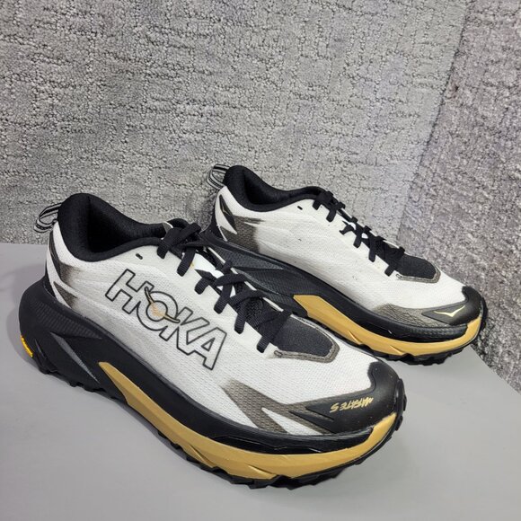 Hoka Mafate 5 1168723 Womens Size US 8.5B Black Gold Lace-Up Trail Running Shoes - Picture 4 of 12